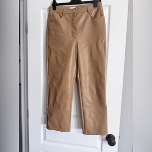 Wilfred Beige Faux Leather Trousers